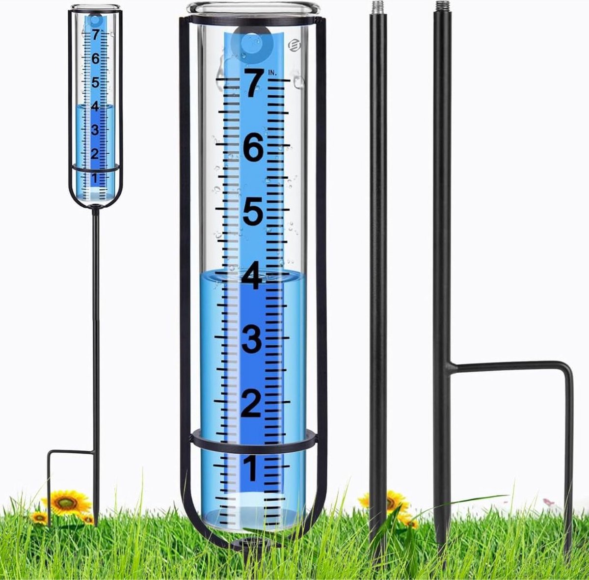 Equivera Regenmeter met Grondpen - Regenmeter - Regenmeter Tuin - Neerslagmeter - Outdoor - Voor tuin en gazon!