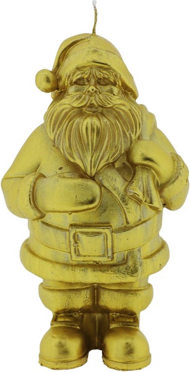 Home Society Kaars - Kerstkaars - Kerstman - Santa - Goud - 21x14x7cm