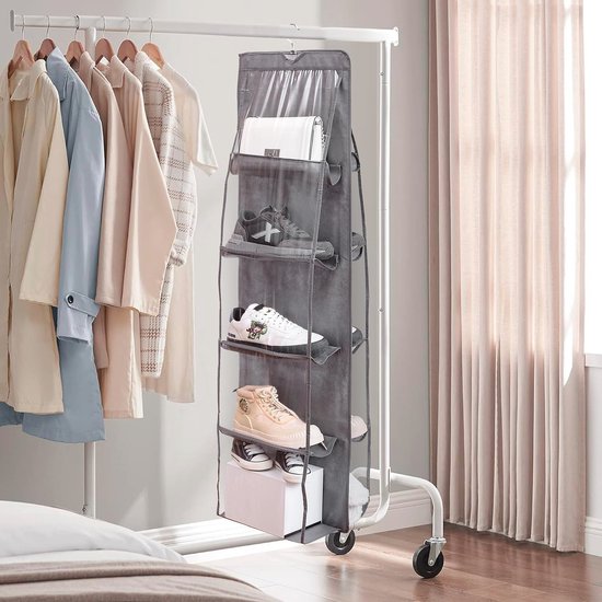 Generico Vertical Narrow Shoe Rack, 9 Floors, Foldable Without Assembly