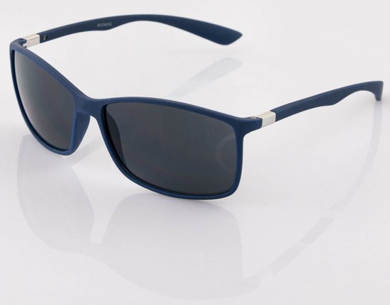 Zonnebril heren - blauw zilver - cat. 3 - 100% uv 400 protection - inclusief kunstlederen briletui van Merkloos — afbeelding 5