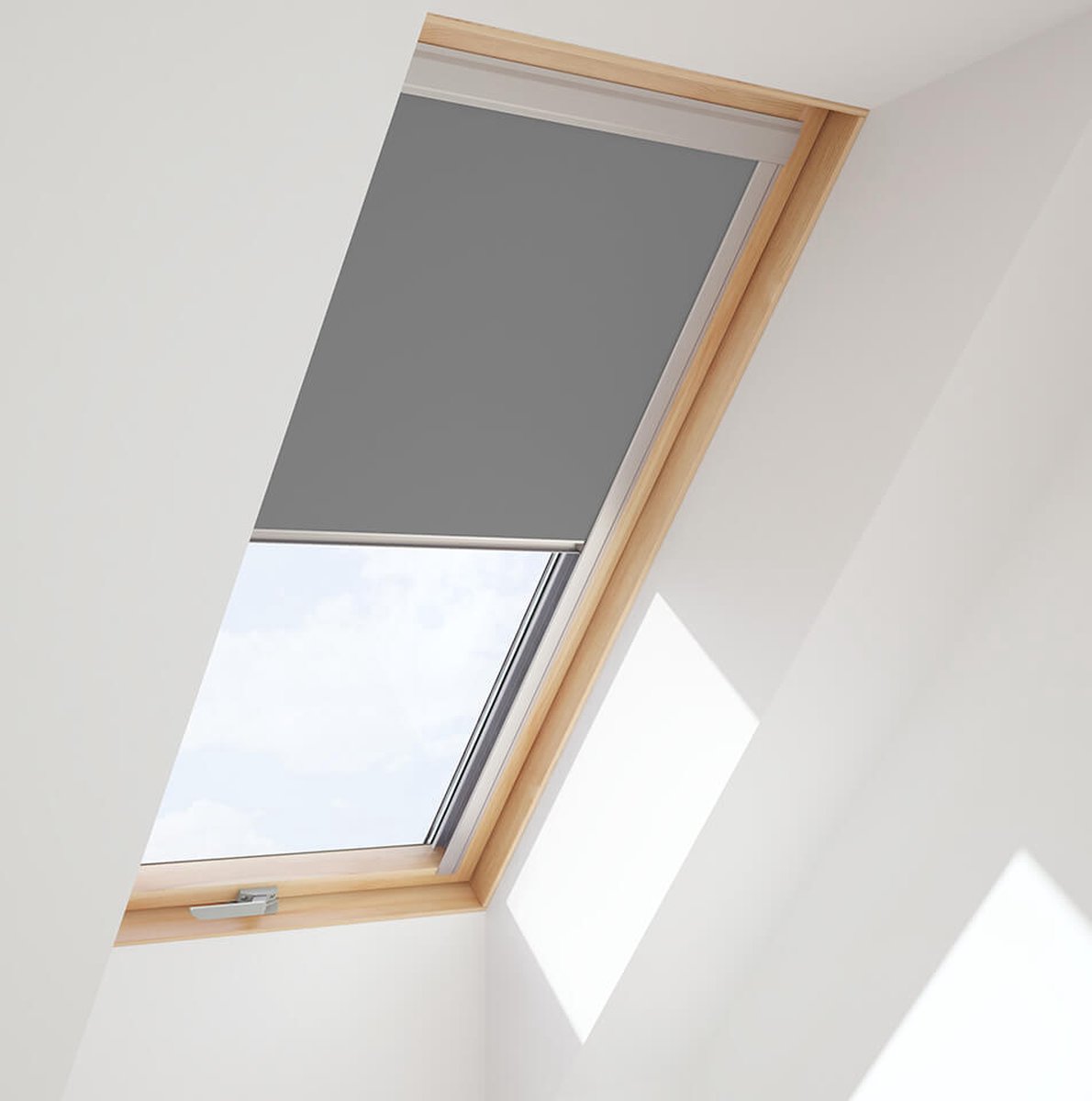 CONTRIO Dakraam Verduisterend Rolgordijn passend op VELUX M06,306 Grijs