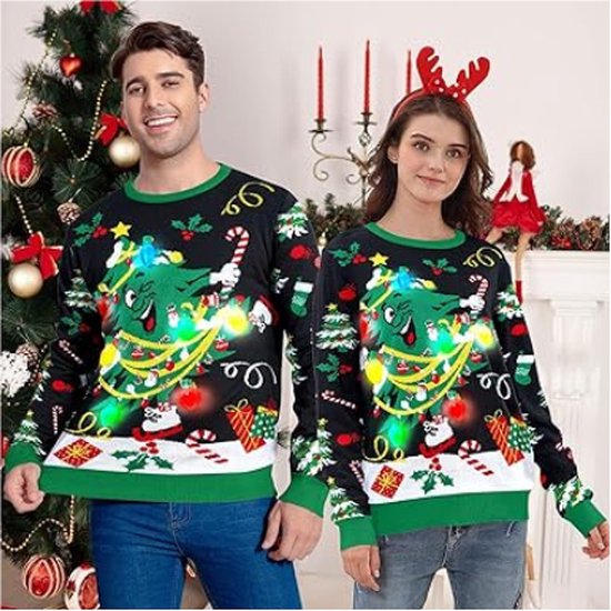 Pull De Noël Rigolo Femme - Sweater Festif Avec Motifs, Confortable Et Chaud Pour Les Fêtes - 8