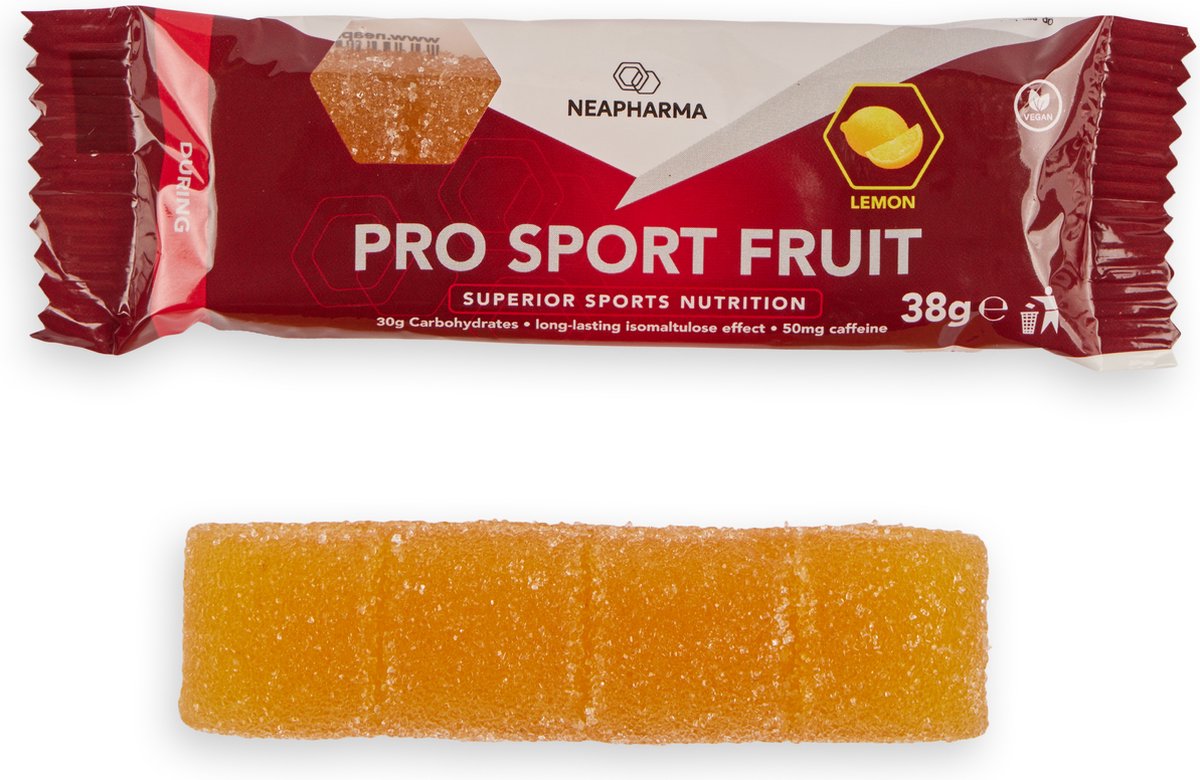 Goedkoopste Neapharma Pro Sport Fruit citroen mét cafeïne - Energy Fruit Chew - 50 mg cafeïne - langdurige energie - Isomaltulose formule - Per 10 fruits