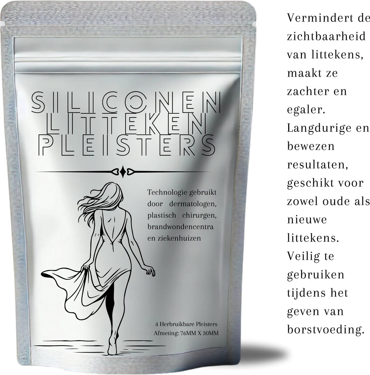 Goedkoopste Holland Rose Siliconen Littekenpleister – Herbruikbaar en Waterbestendig - Littekenvervager voor Littekens, Striae, Acne en Huidherstel