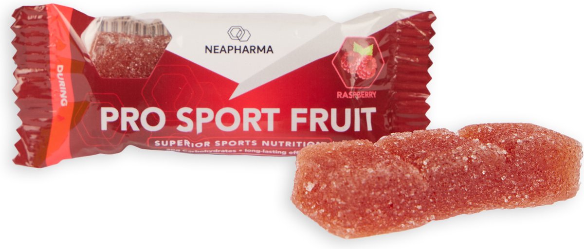 Goedkoopste Neapharma Pro Sport Fruit Framboos - Energy Fruit Chew - Energy gummy - langdurige energie - Isomaltulose werking - Per 10 fruits