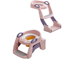 Wc Verkleiner 2-in-1 - WC verkleiner met Trap - Wc trainer - Zachte Zitje - Opvouwbaar wc bril - Zinderlijkheids training kind