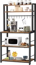 Hoppa! Keukenrek | Koffiebar | Magnetronstandaard | 5-laags | 84x40x161 cm (BxDxH)