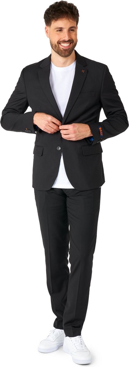 OppoSuits Daily Deep Black - Casual Heren Pak - Zwart - Maat EU 58
