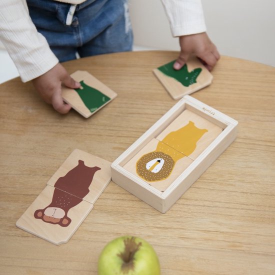 Trixie Puzzle combiné en bois avec animaux - Premier jouet bébé - À partir de 1 an - Éducatif - Pour garçons et filles