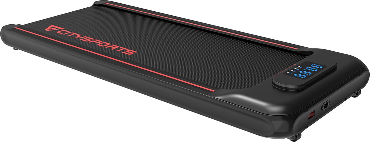 CITYSPORTS WP8 Elektrische loopband voor huishouden-loopband-elektrische loopband onder de tafel-1-6 km/u-met app-afstandsbediening en led-display-zonder installatie