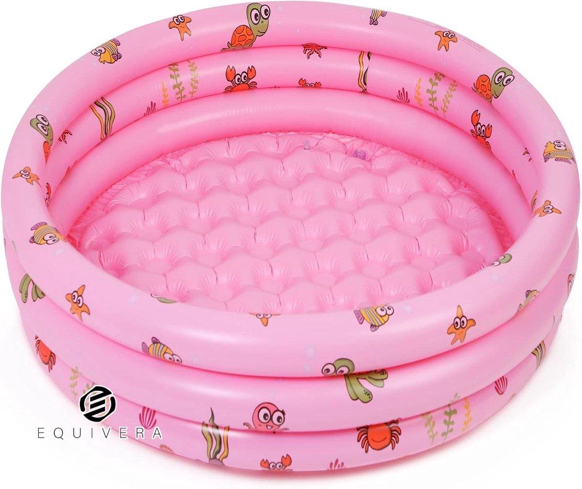 Goedkoopste Equivera Opblaasbaar Baby Zwembad 51 Inch Rond - Peuter Watersportcentrum Binnen & Buiten - Roze baby zwembad