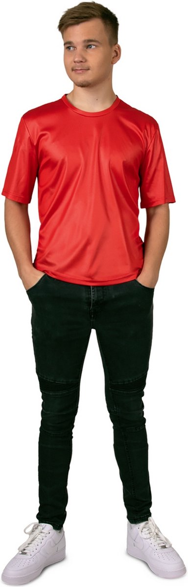 Leon Disco Shirt Neon Rood Man