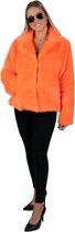 Bontjas neon oranje dames - Maat 40/42