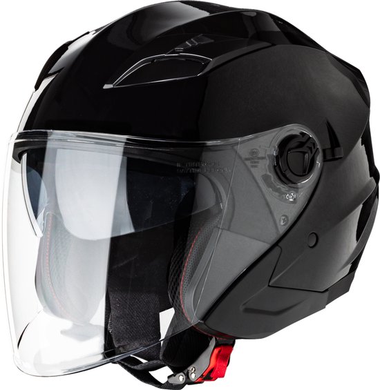VINZ Calobra Casque Jet avec Pare-Soleil / Casque de Scooter / Casque de Moto - Zwart