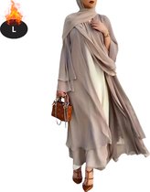 Bovista Islamitische Kleding - Djellaba Dames - Moslim Kleding - Arabisch Dames Kaftan - Alhamdulillah - Beige L