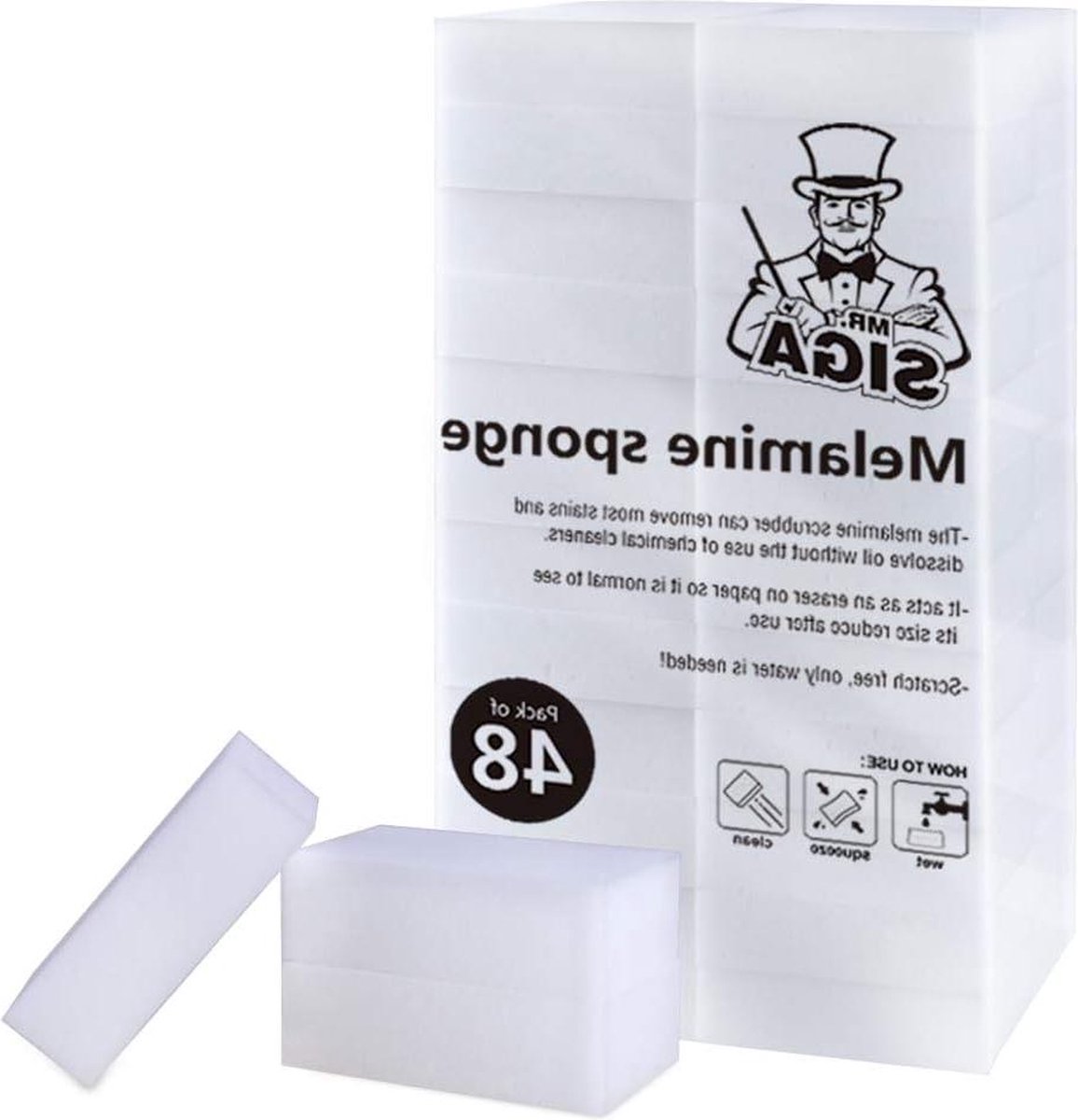 Goedkoopste 48 stuks Melamine vuilgum wonderspons reinigingsspons - keuken huishouden - 8x5x25 cm