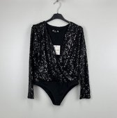 GORGLITTER Elegante kanten body voor dames, korte mouwen, kant, bodysuit, bovenstuk, tuniek, body, blousebody, dirndlbody met V-hals, Zwart kant, S GORGLITTER Elegante kanten body voor dames, korte mouwen, kant, bodysuit, bovenstuk, tuniek, body, blousebody, dirndlbody met V-hals, Zwart kant, S
