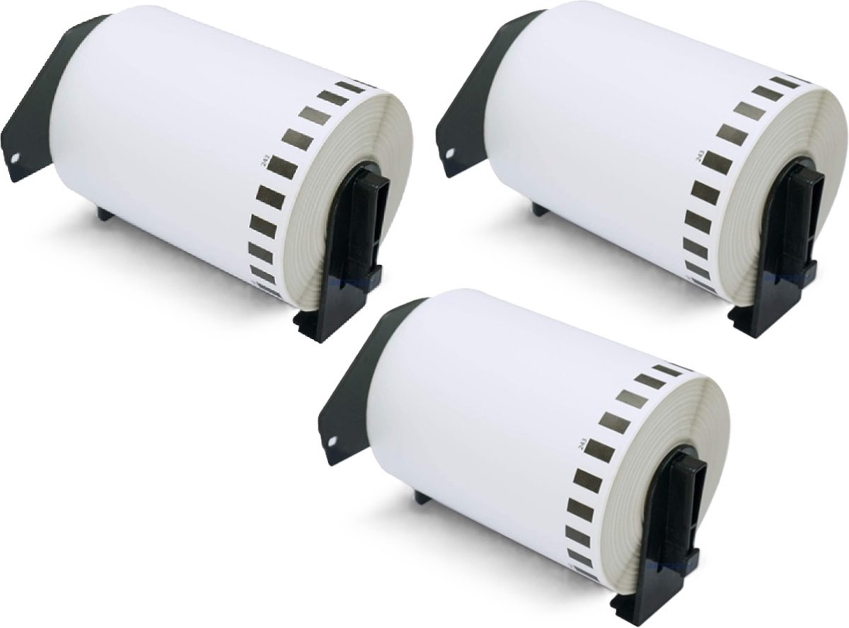 Label Tape Geschikt voor Brother DK-11241 | 102 x 152 mm | Zwart op Wit - 200 labels per rol - 3 stuks - Geschikt voor: QL-1050N QL-1060N QL-1100 QL-1110