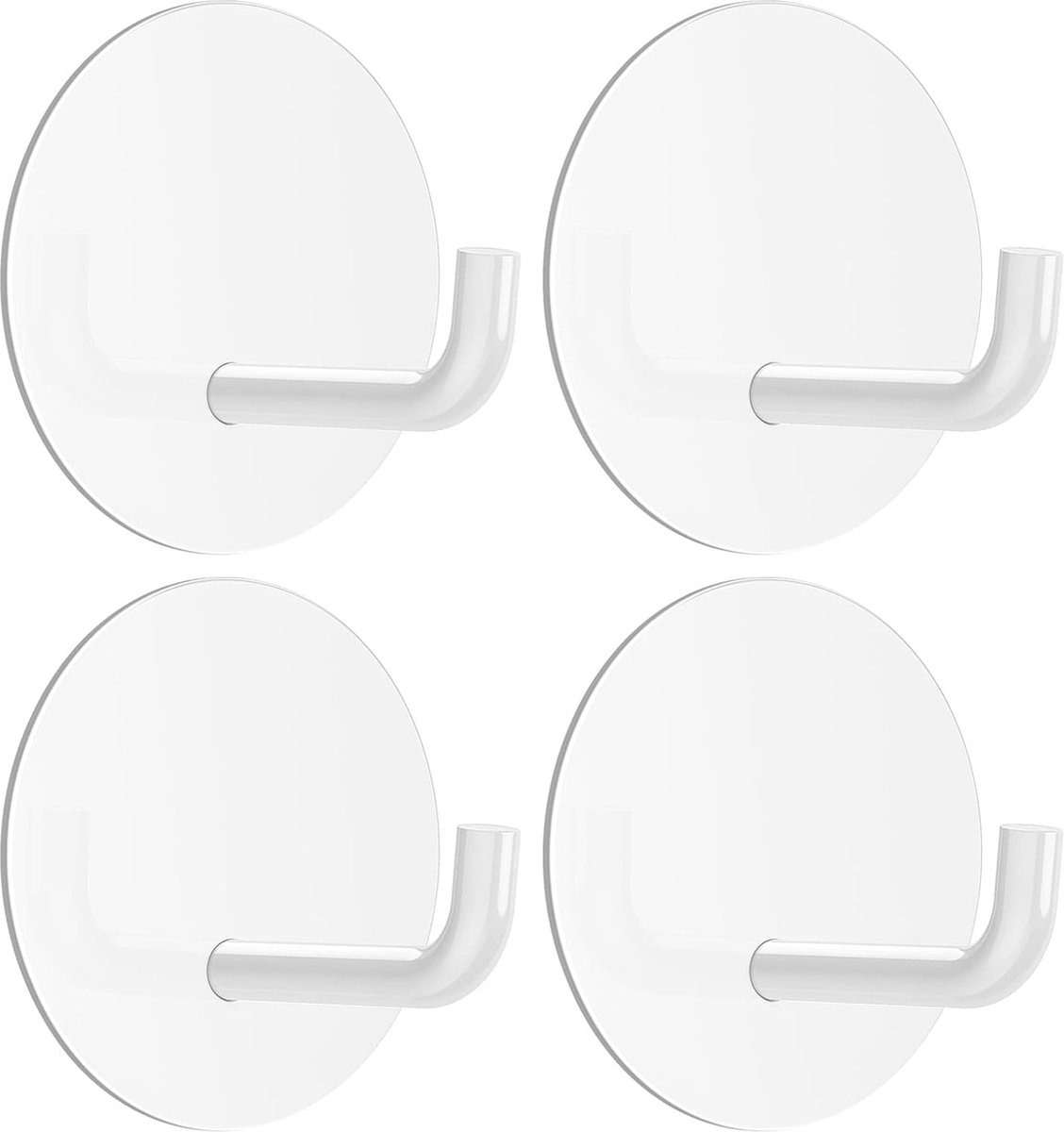 4 stuks-Handdoekhaakjes-witte ronde zelfklevende wandhaken-Waterdichte Haken voor Keuken e