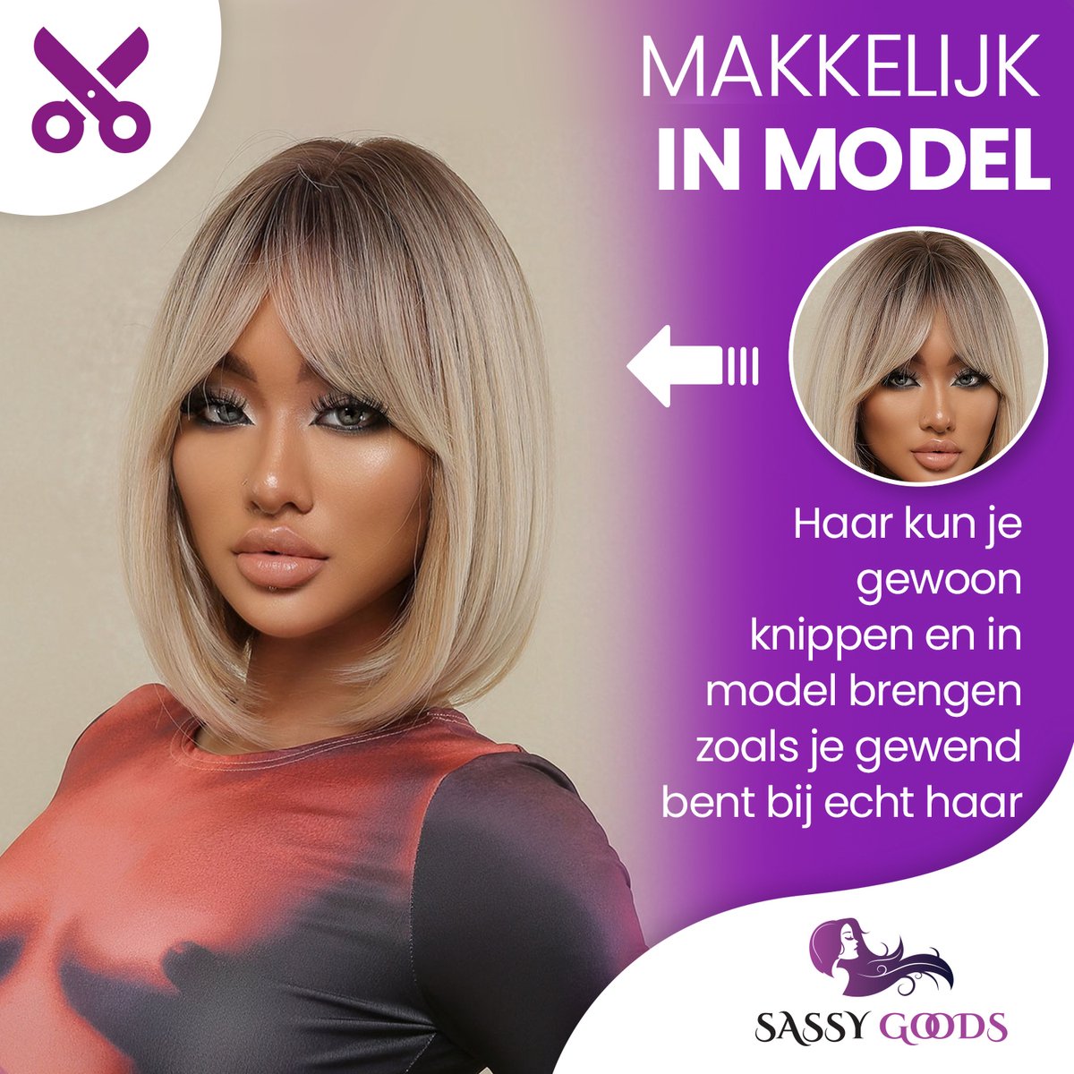 Blonde Pruik Kort - Pruiken Dames - Wig - Verstelbaar - Hittebestendig - Wasbaar - 30 cm — afbeelding 5