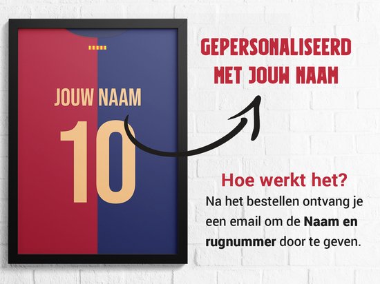 Set d'affiches de Voetbal 3-Liège Barcelona - Collection Close up - Posters personnalisées avec votre nom et votre numéro - 30 x 40 cm