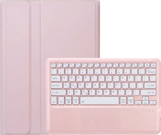 Case2go - Étui pour clavier Bluetooth adapté à Apple iPad Air 13 (2024) - QWERTY - Fonction veille/ Sleep automatique - Avec porte-crayon - Rose
