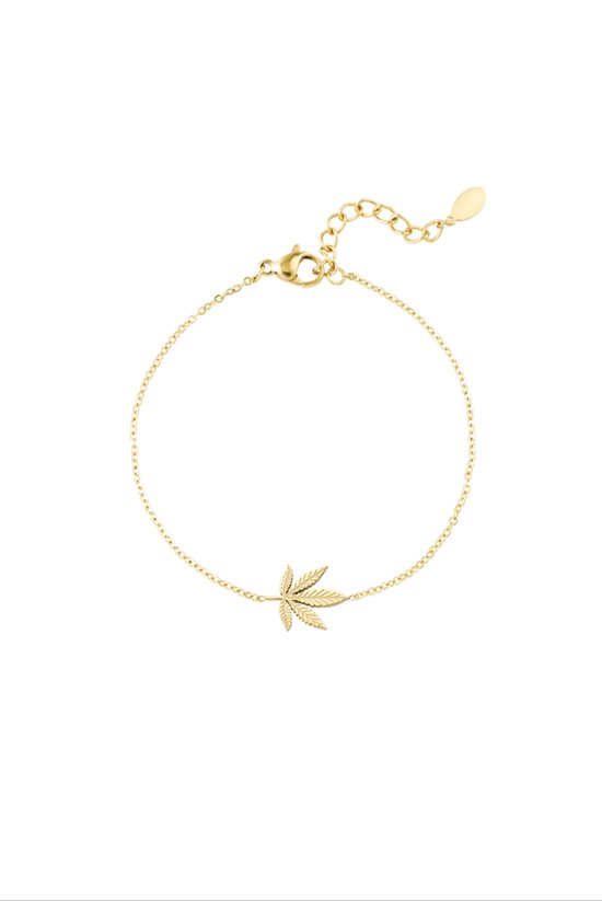 Canna bliss armband - Yehwang - Goud kleur - Stainless Steel - Verkleurd Niet - Waterproof - Bracelet