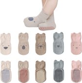 Baby Sokken - 5 Paar - Baby Sokjes - Antislip Sokken - Kind Sokken - Kind Baby - Veelkleurig - Maat M - 1-3 Jaar Oud - Enkelsokken - Slofsokken Baby - Warme Sokken - Sokken - Newborn - Kraam Cadeau - Baby Cadeau