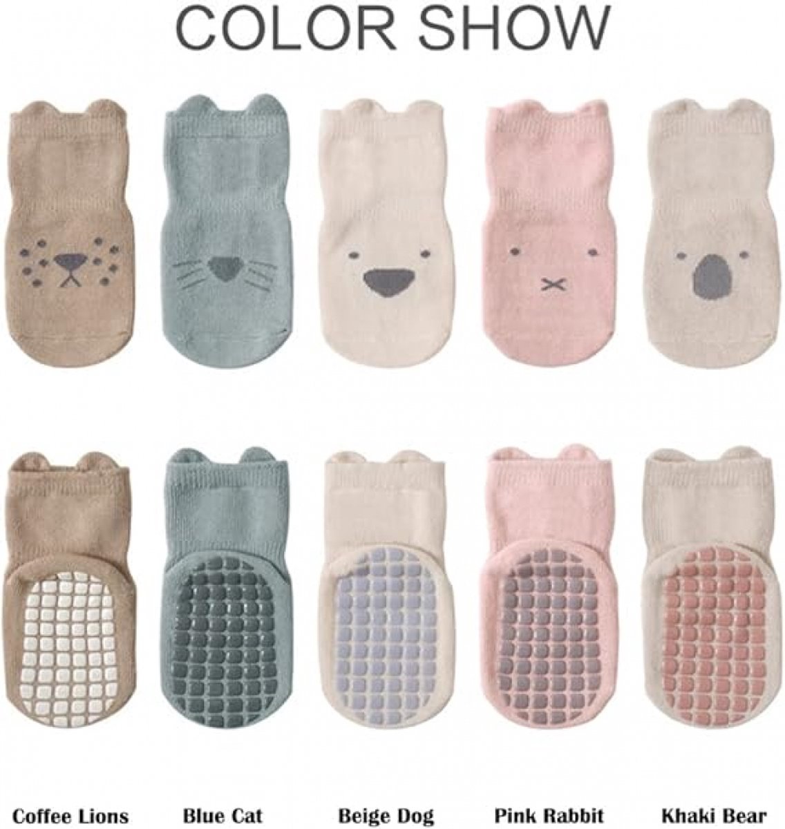 Baby Sokken - 5 Paar - Baby Sokjes - Antislip Sokken - Kind Sokken - Kind Baby - Veelkleurig - Maat M - 1-3 Jaar Oud - Enkelsokken - Slofsokken Baby - Warme Sokken - Sokken - Newborn - Kraam Cadeau - Baby Cadeau — cadeau in Spellen & Speelgoed - foto 3