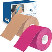 axion® - Kinesiologie Tape Set van 2 beige roze | waterdicht • huidvriendelijk • elastisch •