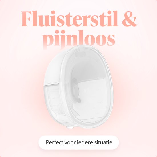 Evite Elektrische Draadloze Borstkolf Nova – Handsfree & Draagbaar – BPA-Vrij – Dubbele Borstkolf - Met E-Book – Inclusief Tas - Wit & Roze