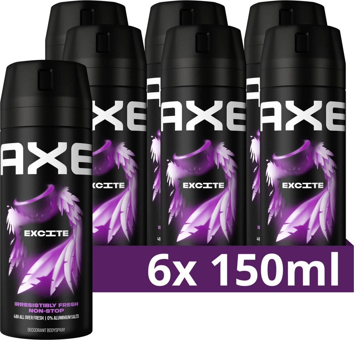 Goedkoopste AXE Deodorant Bodyspray - Excite - 6 x 150 ml - Voordeelverpakking