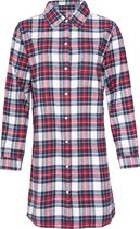 By Louise Chemise de nuit pyjama longue en flanelle à carreaux rouge/ Blauw - Taille M