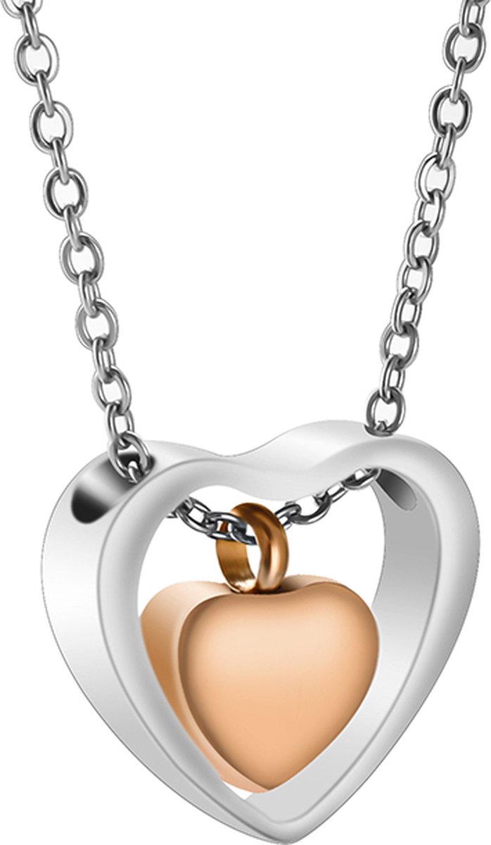 Assieraad Hartje Rosé Goudkleurig in Hart Met ketting