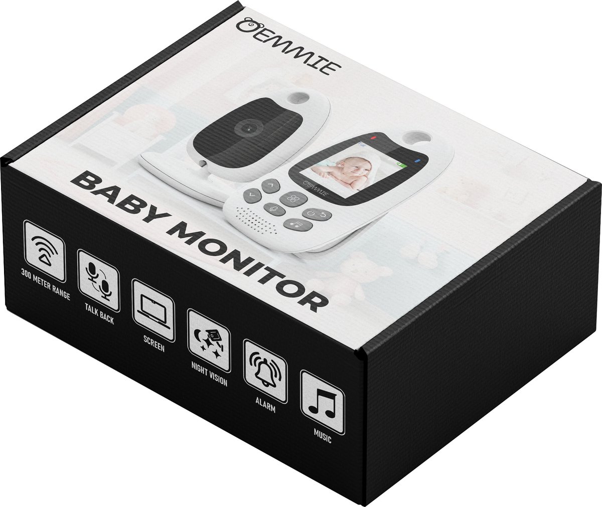 Oemmie Babyfoon - Babyfoon met Camera - Baby Monitor - Baby Camera - Video & Audio - Nachtvisie - Wit – foto 7
