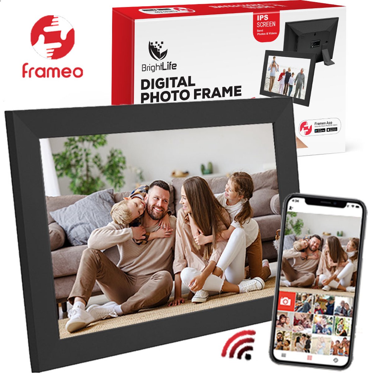 BrightLife Digitale Fotolijst met Frameo App - 10.1 inch - - BrightLife - €69,95