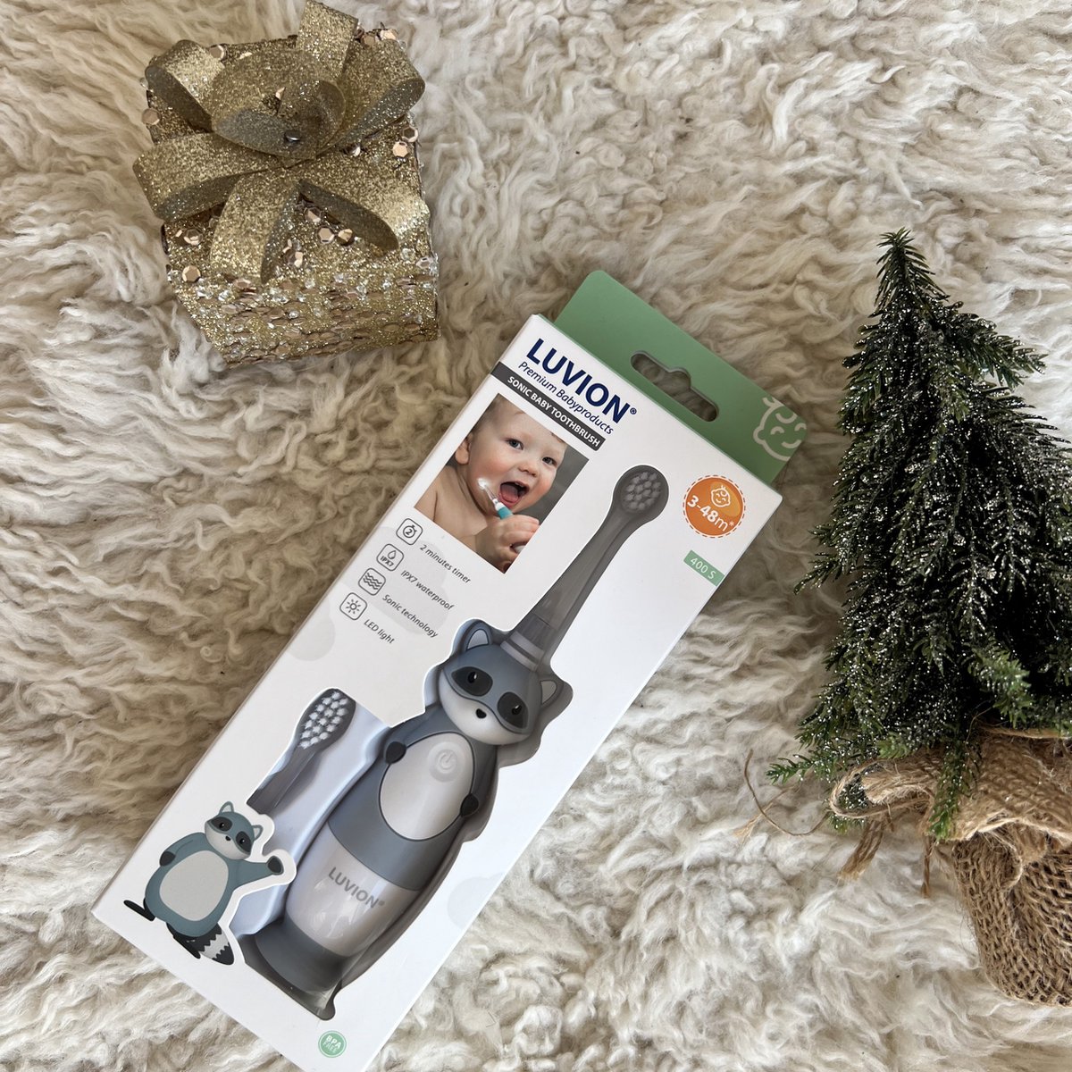 LUVION® 400S Sonische Tandenborstel Raccoon-grijs 0-4 Jaar - afbeelding 2