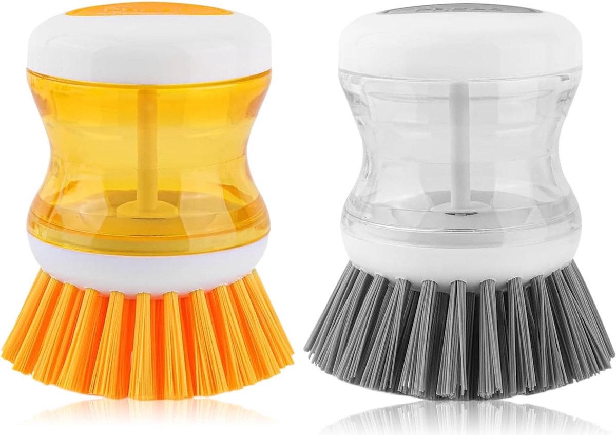 Goedkoopste Goodivery ® Efficiënte Keukenreinigingsborstel met Ingebouwde Zeepdispenser voor Gemakkelijk Schoonmaken
