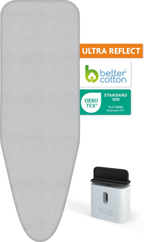 LaundrySpecialist Strijkplankhoes met hittereflectie - Sneller strijken - maat UNI voor een breedte van max 38 cm en een lengte van max 138 cm