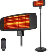 Auronic Terrasverwarmer - Infrarood Verwarming - Elektrisch - 2000W - Heater - Hangend en Staand - met Afstandbediening - 3 Standen - Zwart