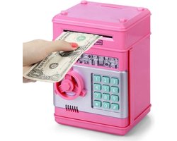foto van Piggy Bank - Kluis met Pincode - Roze - Spaarpot Kind - Munten & Briefgeld - educatief speelgoed - leer je kind geld sparen
