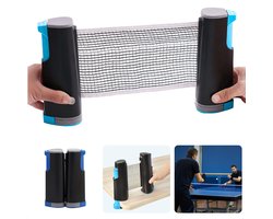 Oprolbaar Tafeltennisnet - Uitschuifbaar Tafeltennis Set - Pingpong Set Oprolbaar - Pingpong Net - Verstelbaar en Compact - Voor Thuisgebruik - 160 cm Breed
