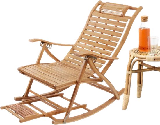 Rocking Chair - Chaises à bascule - Rocking Chair Adultes - Portable & Pliable - Finition Bamboe