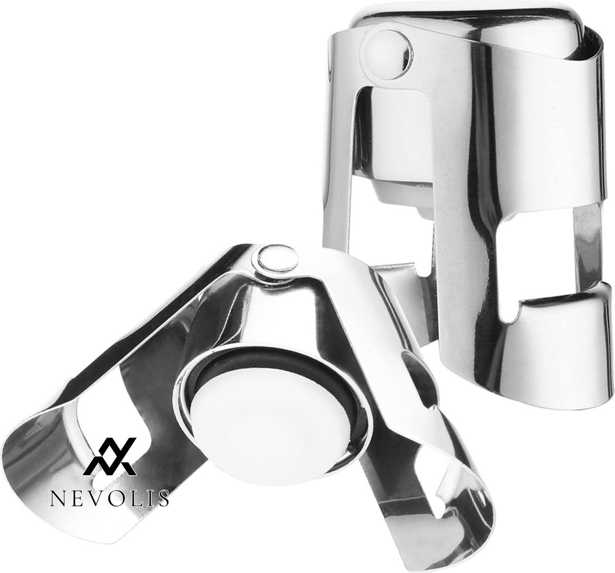 Nevolis Stainless Steel Vacuum Wine Stopper Leakproof Wine Bottle Stopper for Wine Collection Beer Saver .