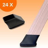 FLOOQ Premium Cache-jambes pour chaises flexibles rectangulaires inclinés 30 x 15 mm - Feutre anti-rayures - Protège-pieds de chaise - Protection du sol - 24 pièces - Frits