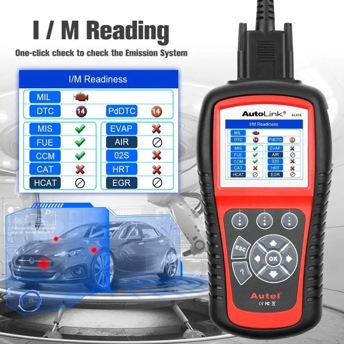 Autel Autolink AL619 - OBD2 Scanner - Foutcodes wissen - Airbag/SRS/ABS uitlezen - Gratis updates - Engels thumbnail 4