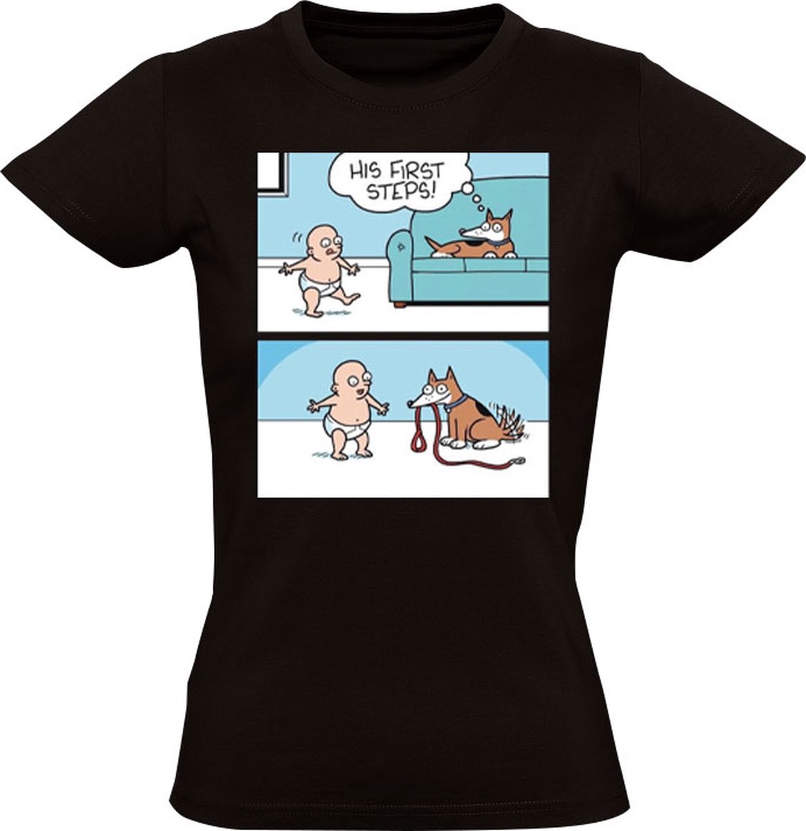 Baby hond uitlaten Dames T-shirt - honden - huisdieren - shirt