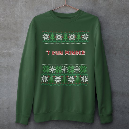Drenthe Kersttrui Groen T Kun Minder - Maat XL - Uniseks Fit - Kerstkleding Voor Dames & Heren