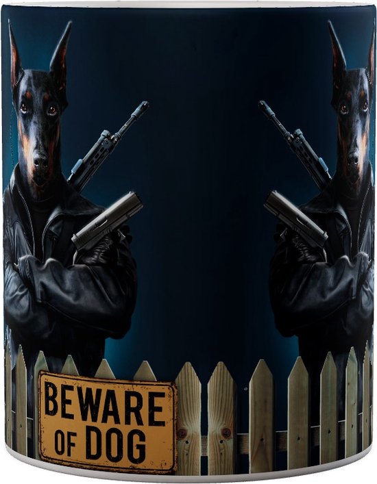 Méfiez-vous du chien Dobermann - Mug 440 ml