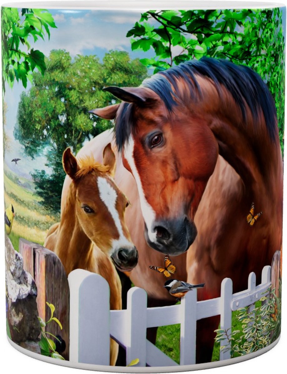 Paarden At The Garden Gate - Mok 440ml 440